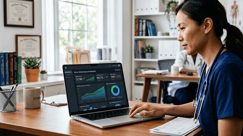 Аналитическая панель клиники: рост записей, снижение пропусков приёмов